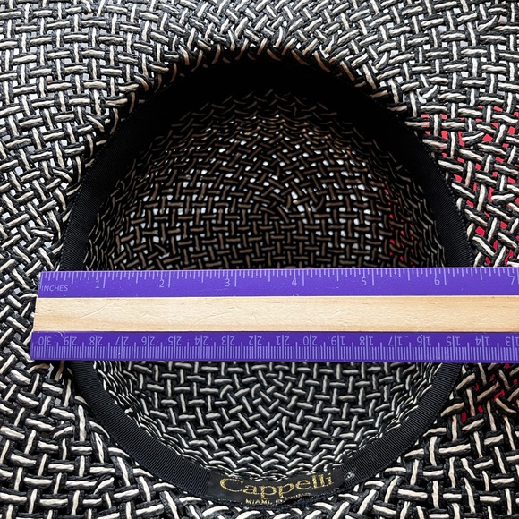 Black Straw Hat with Black Bow , Cappelli Miami - Picture 6 of 6